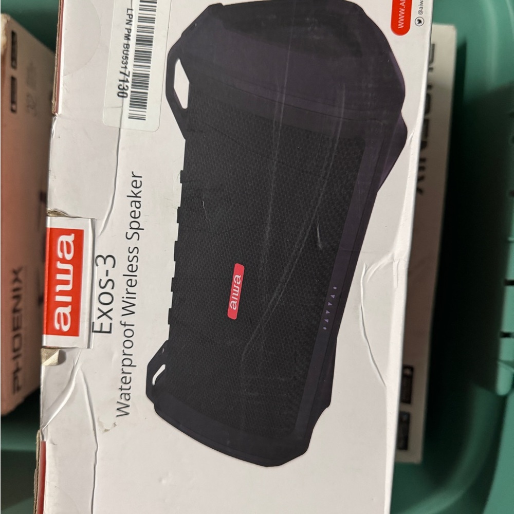 Aiwa Black Waterproof Wireless Speaker